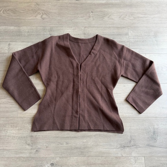 Sweaters - Brown V-Neck Cardigan - size medium